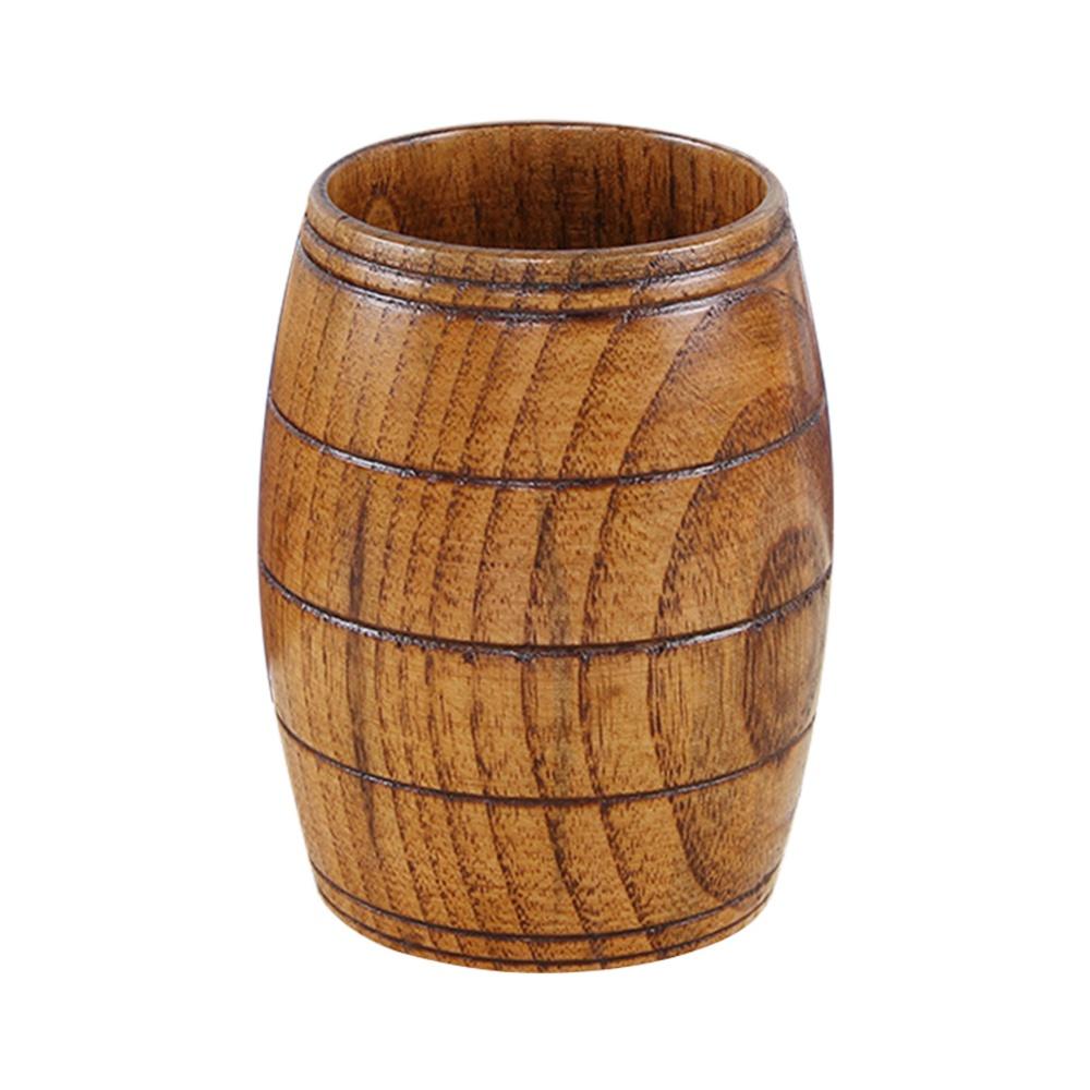 Dřevěný hrnek ve tvaru sudu Klasický Přírodní Masivní dřevo