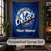 Arazzo da Parete Stampa Chelsea FC Testo Nome Personalizzato Appeso a Parete Decorazione per la Casa