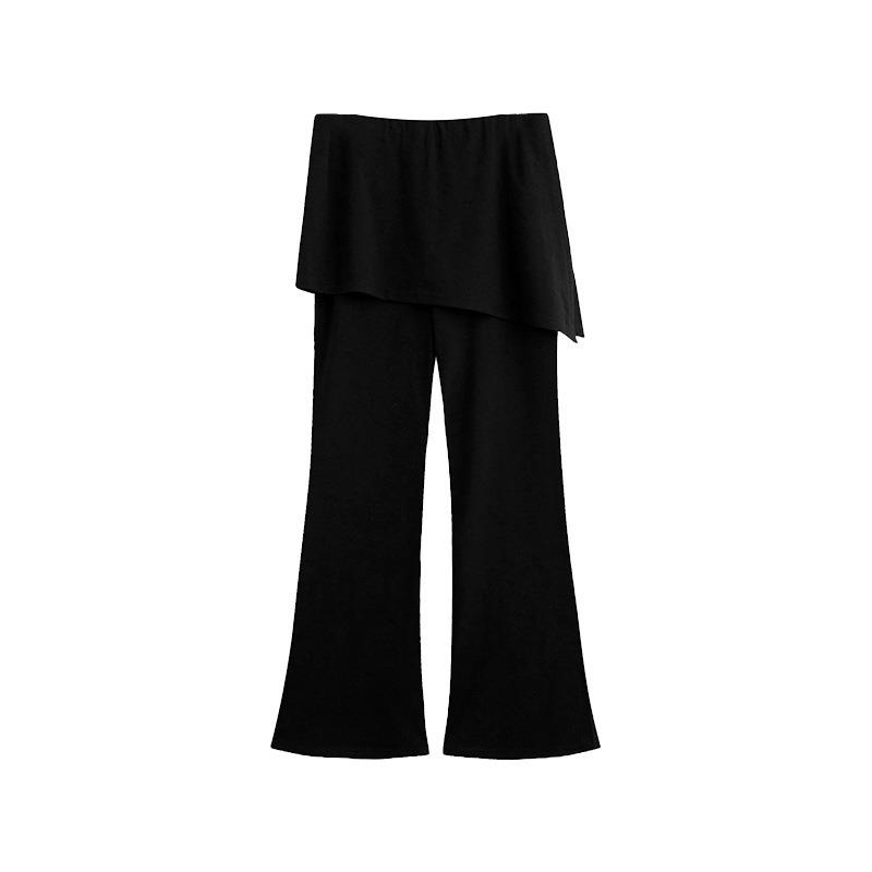 Women's Patchwork Curtain Summer High-waisted Slightly Flared Floor-length Pants