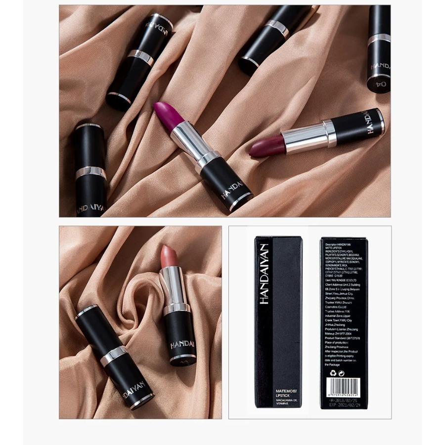 HANDAIYAN 12-color Matte Velvet Lipstick Long-lasting Waterproof Non-stick Cup Does Not Fall Color Lipstick Lipstick