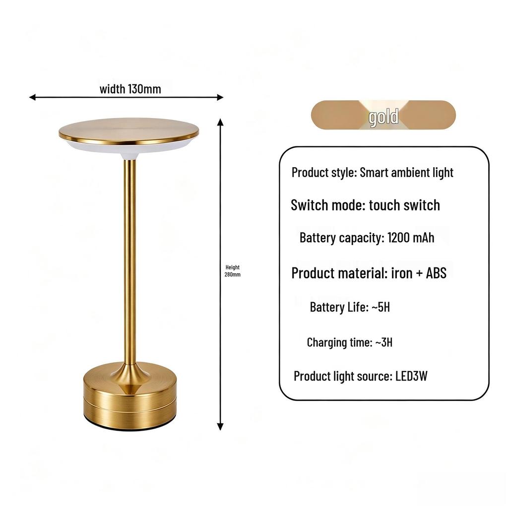 Modern Luxury I-Shaped LED Touch Desk Lamp with USB Charging