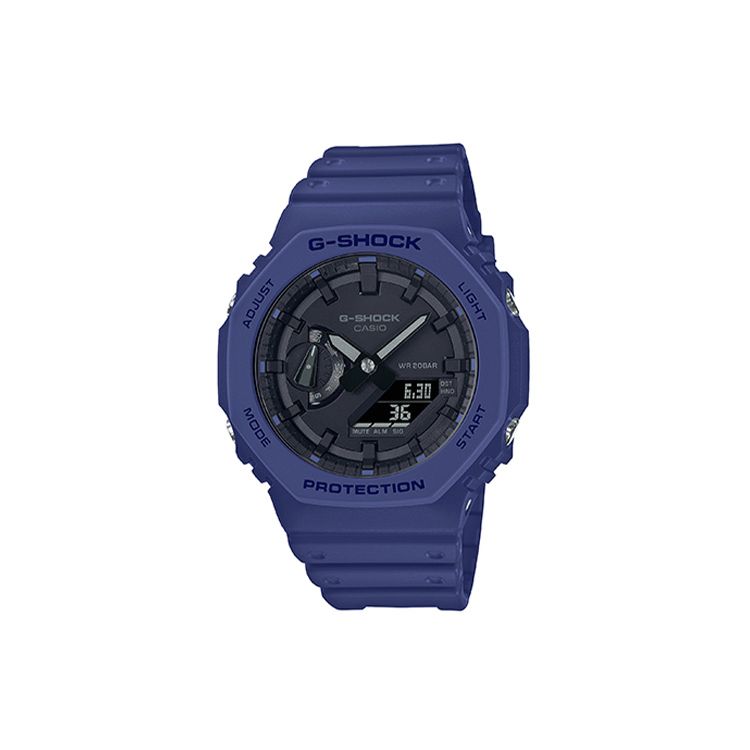 

Casio G-Shock Youth Series Oak 2100 Navy Blue Carbon Fiber Lightweight Fashion Waterproof Watch Quartz Movement Resin Strap Men watches GA-2100-2A Regular Watch Box,Blue Strap
