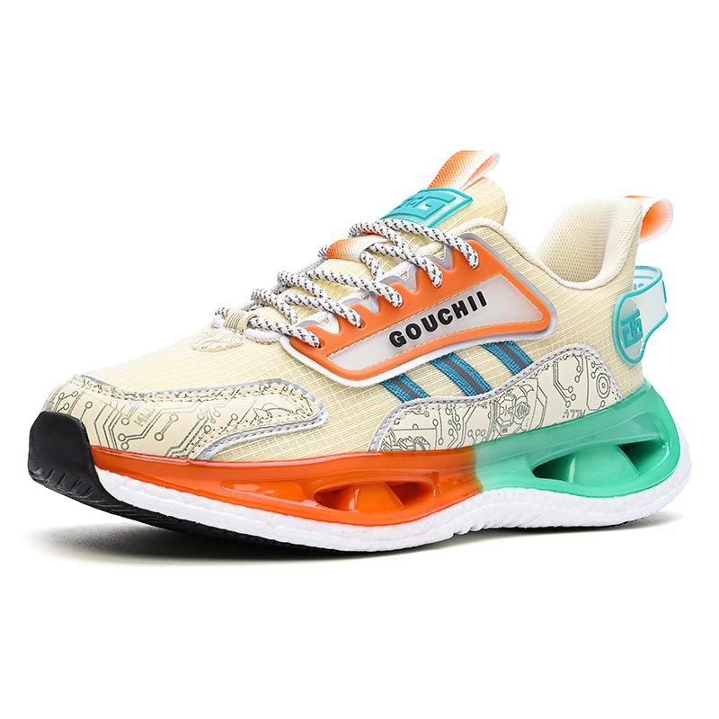 Große Größe Paare atmungsaktive Herrenschuhe Mesh Freizeitsportschuhe Popcorn Teenager Laufschuhe Daddy-Schuhe