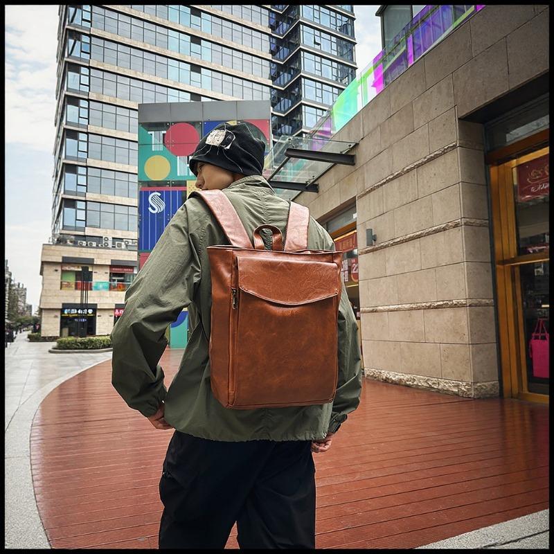 Stylish Retro Texture Hand Bag Simple Casual New Large Capacity Backpack Nylon Male and Female Students Backpack