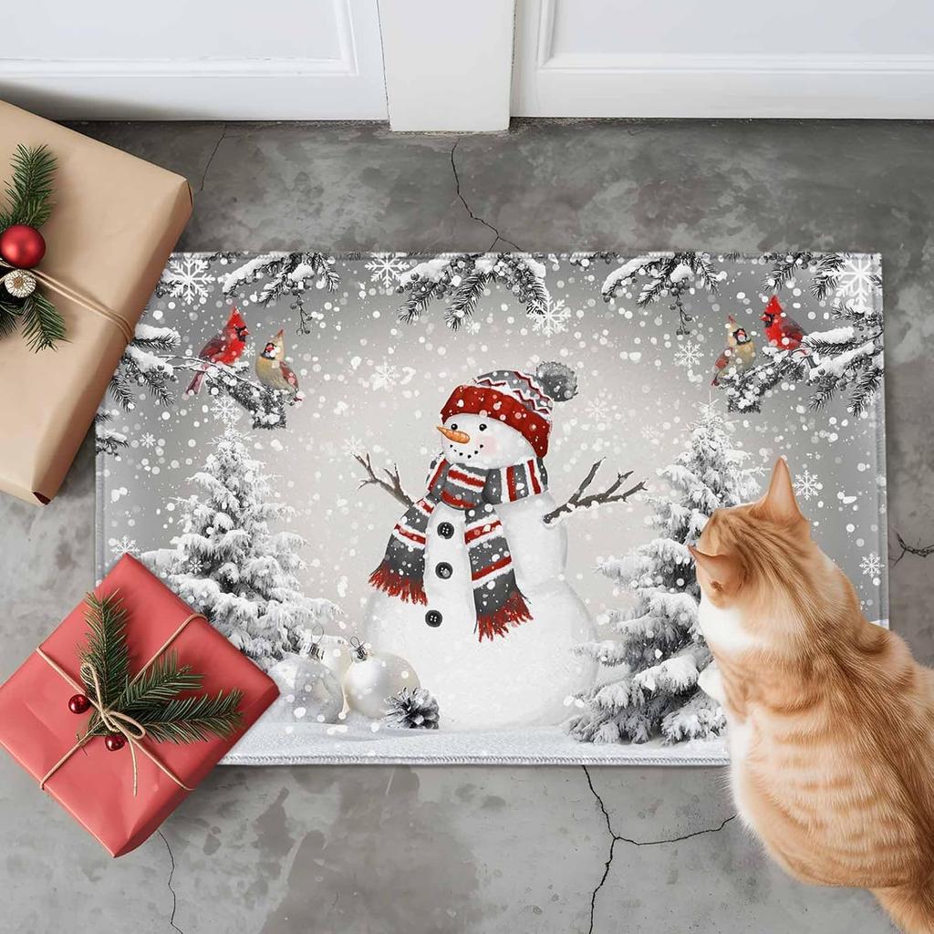 Christmas Snowman Xmas Tree Snowflake Entrance Doormat Decor Non Slip Corridor Balcony Rugs Bedroom Floor Mat Xmas Decor