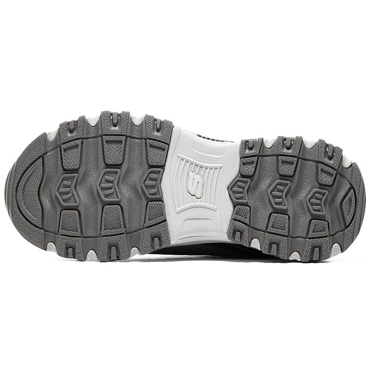 Skechers DLites Sport Comfortable Trendy Fashion Dad Color Block Hip Hop Low Top Casual Shoes Kids sneaker Black White 302524L-BKGY