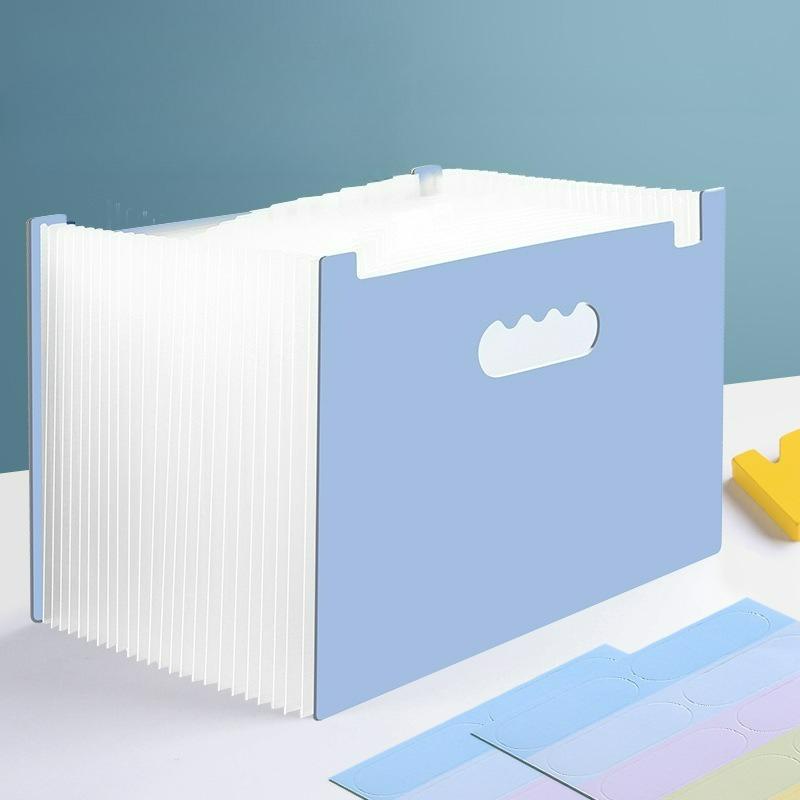 1pc 25-Layer A4 Transparent Expandable Folder Rainbow Student Storage Bag Holds 2000 Sheets for Office Home School Document