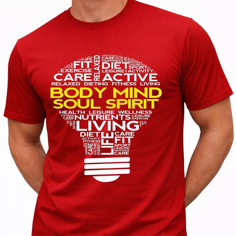 Mind Body Spirit T Shirt Yoga Meditation Fitness Wellness Graphic Tee