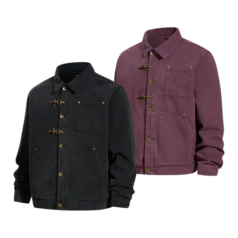 Vintage American Style Barn Jacket With Lobster Clasp Oversized Cotton Canvas Workwear Men Women Fall Winter Clean Fit