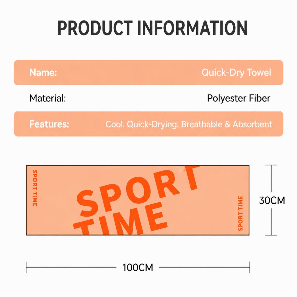 Ice Silk Fabric Cooling Towel Super Absorbent Quick Dry Cloth Portable Sweat Wipe Gym Workout