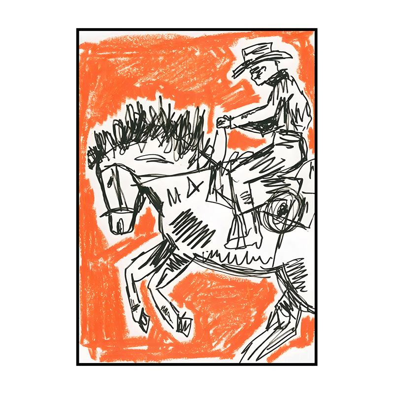 Abstract Classic Vintage Western Cowboy Poster Into The Wild Wall Art Print Canvas Painting for Living Room Home Decor Picture