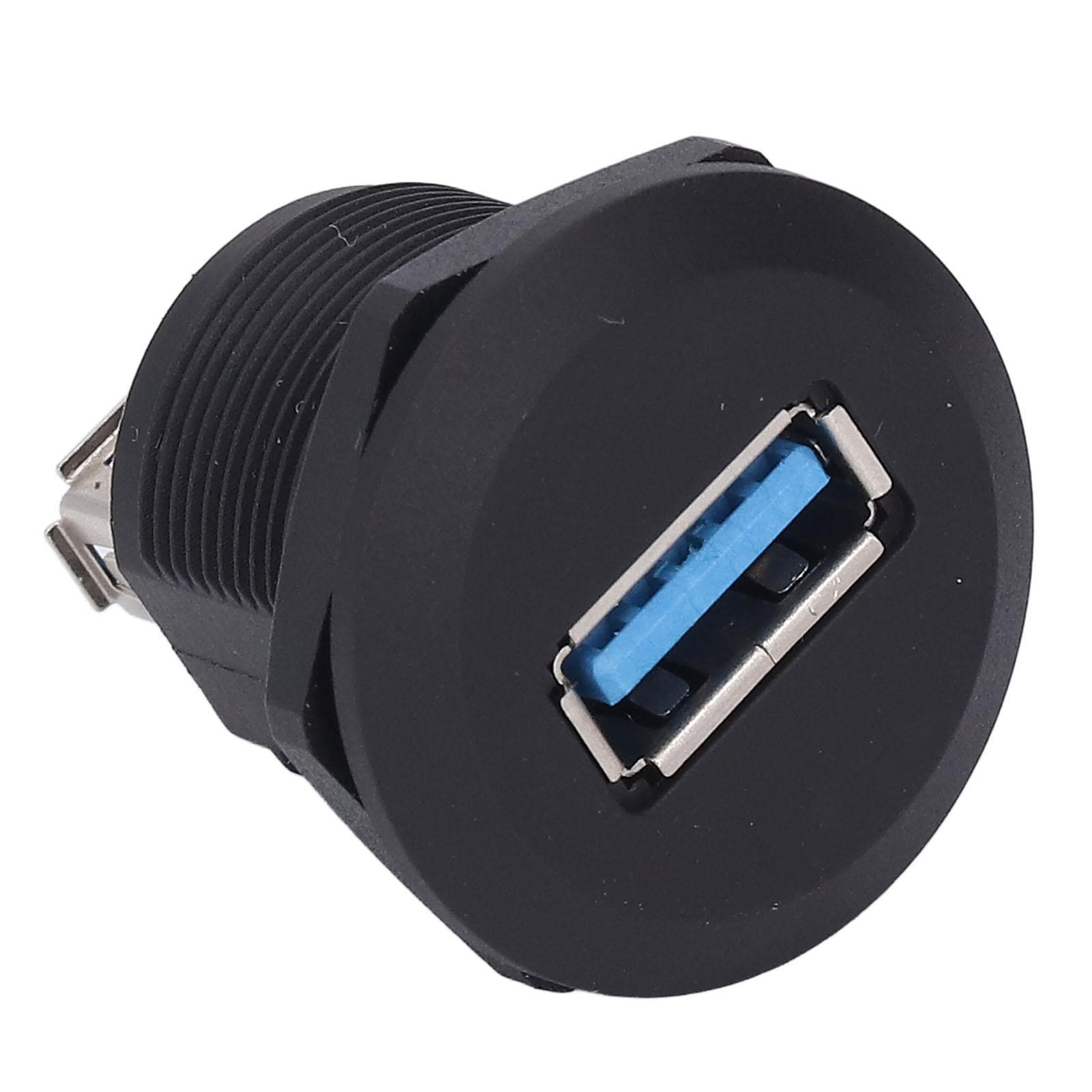 

USB 3.0 Panel Mount Coupler Pass Through Connector Female to Female Bulkhead Extension Adapter Water Proof with Dustcap