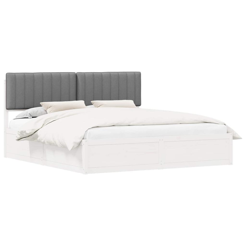 Bed Frame with Upholstered Headboard Light Grey 180 x 200 cm