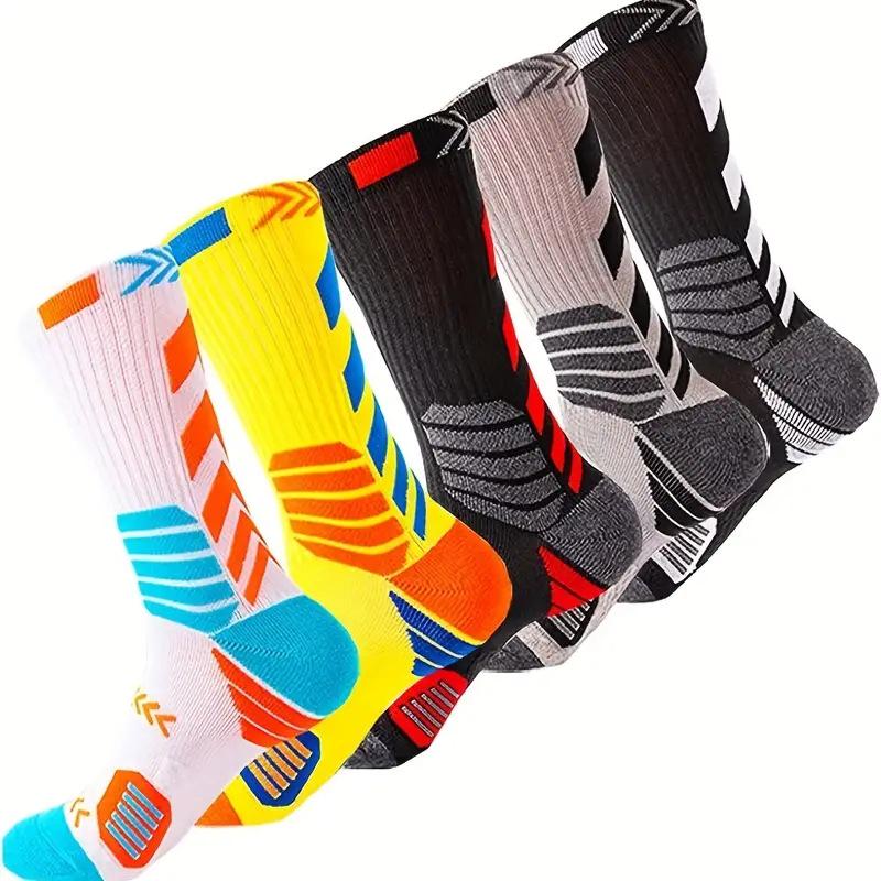 Elite Cross-Border Basketball Socks: Unisex Color Block Long Tube, European and American Style, Professional Sports Training Socks.