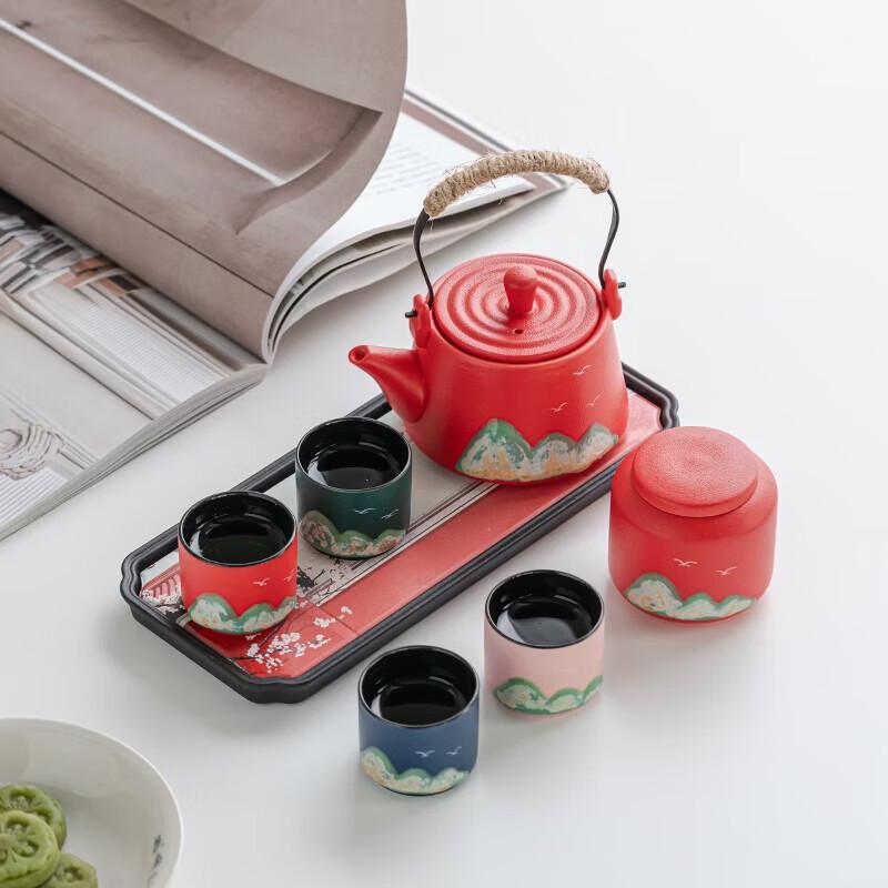 Hongyu Hand-Painted Jiangshan Chinese Tea Set Gift Box