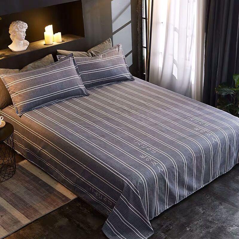 Washed Cotton Flat Sheets Summer Breathable Bedroom Bedding Mattress Cover Soft Minimalist Double Bed Sheet 180x230cm Household