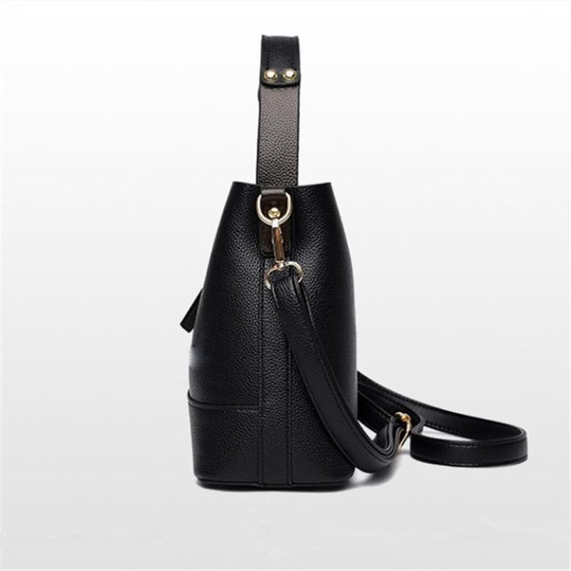 New Versatile Leather Bucket Tote Bag Trendy Female Shoulder Handbag Large Capacity Fashion Women's Crossbody Bags