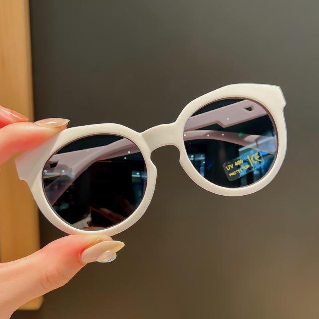 2025 New Kids Cute Checker Panel Color Round UV400 Sunglasses Baby Girls Outdoor Sun Protection Sunglasses Children Sun Glasses