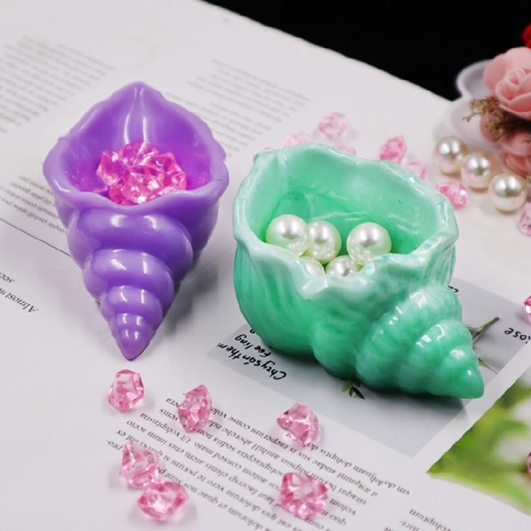 Conch Jewelry Tray Resin Mold,Soap Necklace Earring Storage Box Silicone Mold