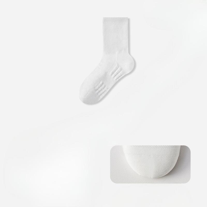 Women's Mid-calf Cotton Socks, Antibacterial and Deodorizing, Towel Bottom Mesh Breathable, Running Sports Long Calf Socks