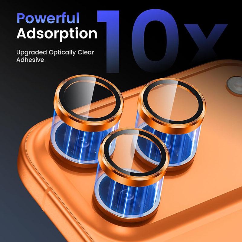 Protetor de Câmera de Metal e Vidro para IPhone 17Pro Max Air 16 15 14 17 Pro 17 ProMax 16 Plus Lente Capa de Anel de Vidro Temperado para IPhone17 Pro Max Capa de Lente