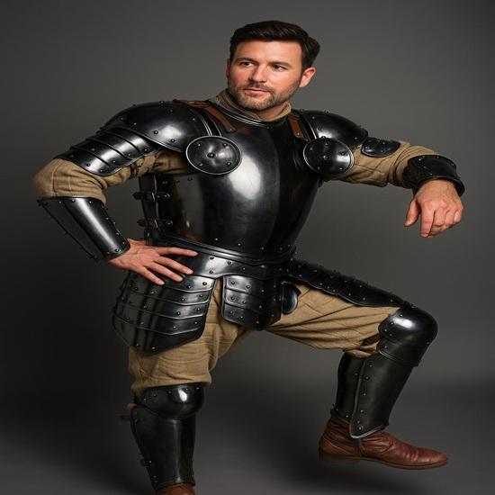 Blackened Steel Knight Armor Suit Full Body Armor With Cuirass, Pauldrons, Bracers, Greaves Cosplay Larp Costume Gift Item