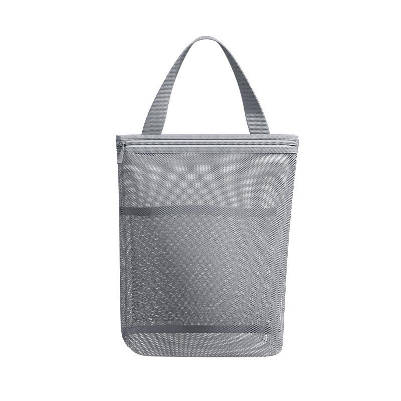 

1pc Portable Makeup Bag Toiletries Storage Bag Cosmetics Organizer Bags Durable Breathable Mesh Pouch Travel Beach сірий