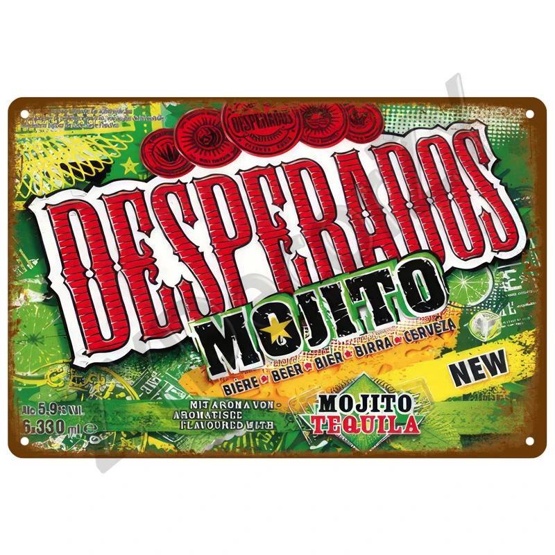 Hisun Tin Sign Vintage Beer  Liquor Brand Logo Tin Signs Set Retro San Miguel Birra Moretti Havana Club Metal Wall Art Rustic Decor Plaques