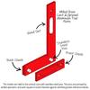 Woodpeckers Precision Woodworking Made In the Feature Pack Metric Shoulder Laser Engraved Scale Square, 300mm, Aluminum, USA, Square, Self-Standing,