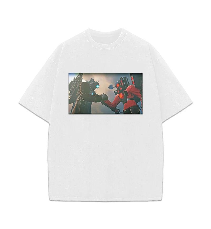 

Skibidi Toilet Titan Cameraman x Titan Speakerman Graphic Design T-Shirt 4XL