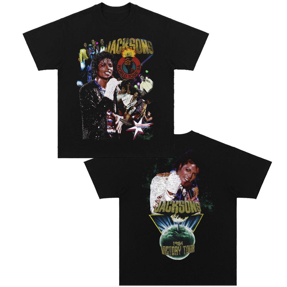 2026 Summer Michael Jackson Portrait Print Short-Sleeved Retro T-Shirt High-end Luxury Unisex Style Both of Men and Women