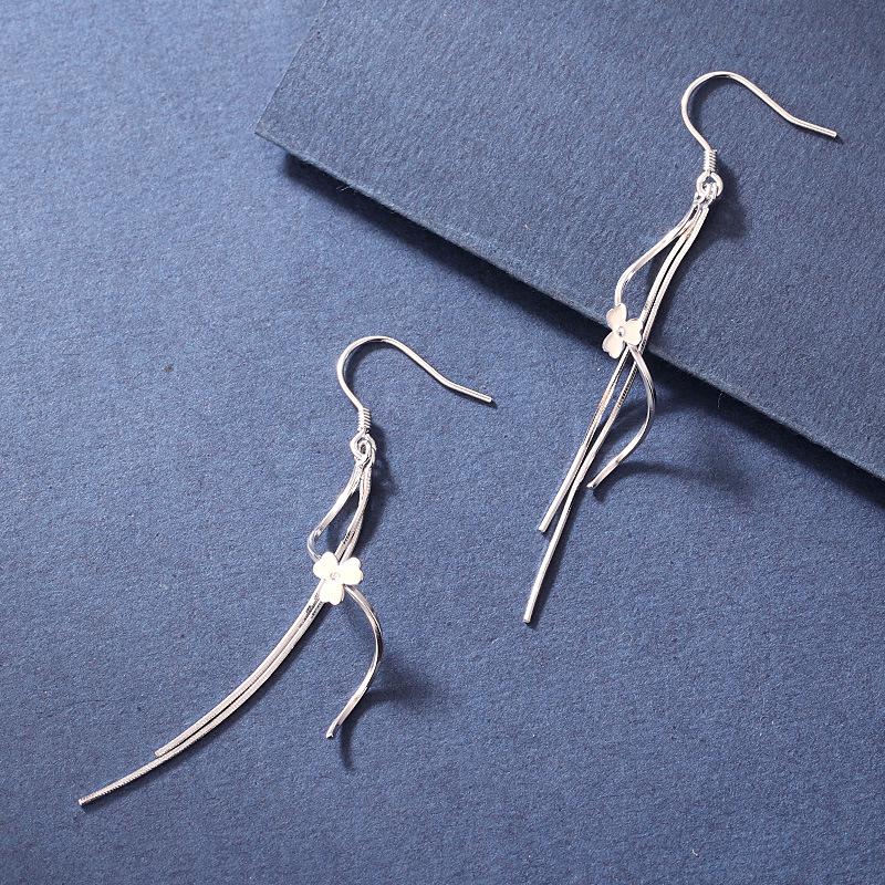 2025 Fresh Fairy 925 Sterling Silver Flower Tassel Dangle Earrings for Women 925 Silver