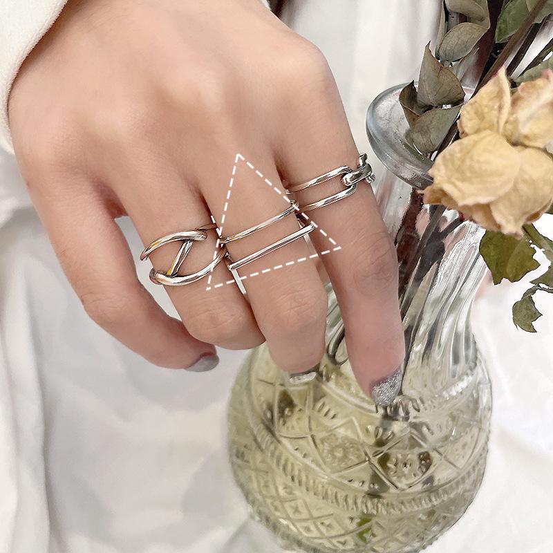 

Корейское минималистичное открытое кольцо из стерлингового серебра 925 пробы для женщин - нишевый, невыцветающий дизайн Adjustable Opening