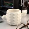 Pure White Cactus Cute Shape Ceramic Mug Creative Office Niche Coffee Cup