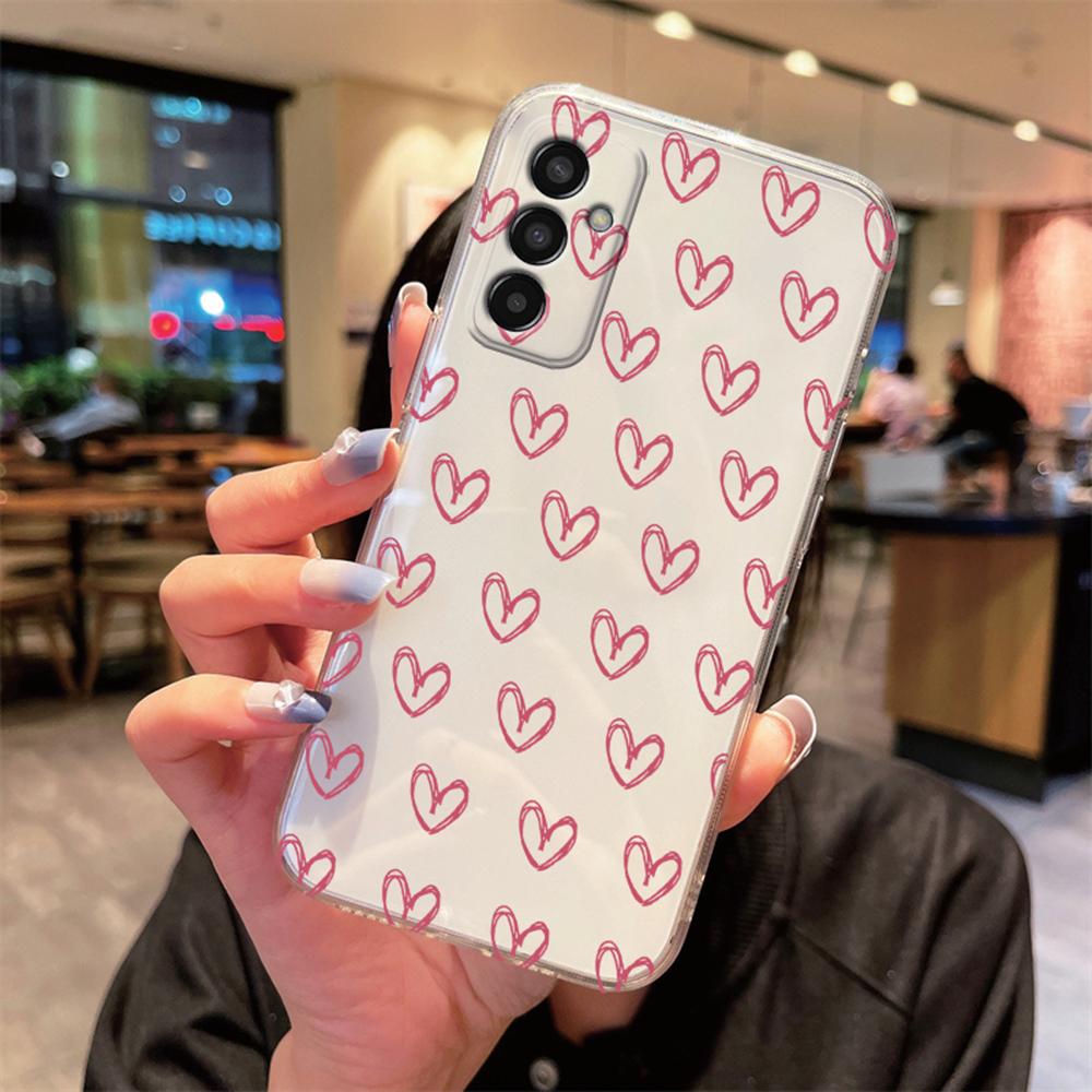 Liebe Handyhülle Für Samsung Galaxy M13 M14 M15 M23 M33 M35 M55 M54 M53 M34 Herz Nicht-Vergilbend Transparent Klar Mädchen TPU Hülle
