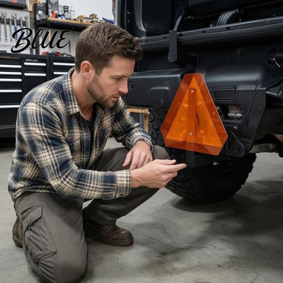 Slow Moving Vehicle Warning Triangle UTV Sign Bracket Kit with Reflective SMV Triangle 2" Receiver Six Inch Bolt Spacing Adapter Hitch Mount,