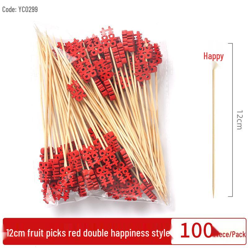 Creative Bamboo Fruit & Flower Picks for Parties, Cocktails, Burgers, & Easter Decorations