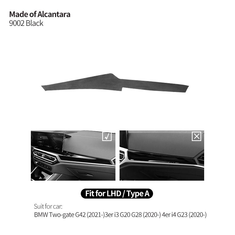 Para BMW Dos Puertas G42 Serie 3 I3 G20 G28 Serie 4 I4 G23 Pegatina de Recorte para Consola Central y Salpicadero Accesorios de Interior de Coche Hecho de Alcantara