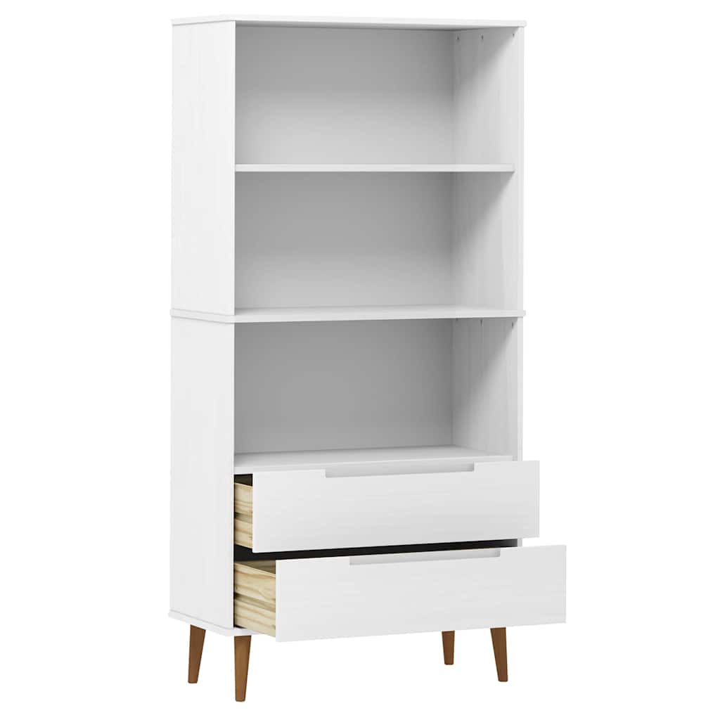 vidaXL Bücherregal MOLDE Weiß 85x35x170,5 cm Massivholz Kiefer
