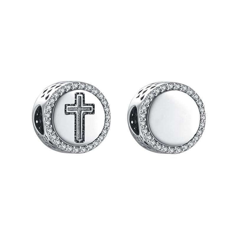 New 925 Plated Silver Beads Smooth surface Charms Fit Pan Bracelet DIY Gift Women