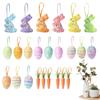 Easter Egg Ornaments Colorful Easter Egg Decor Creative Artificial Carrots Bunny Tree Decorations Festive Glitter Holiday