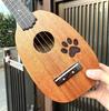 MIYINGE Soprano All Solid Cat Design Case 4 Hawaiian Suitable for Advanced Players Ukulele, Mahogany, (MU-15), Included, Strings, Instrument,