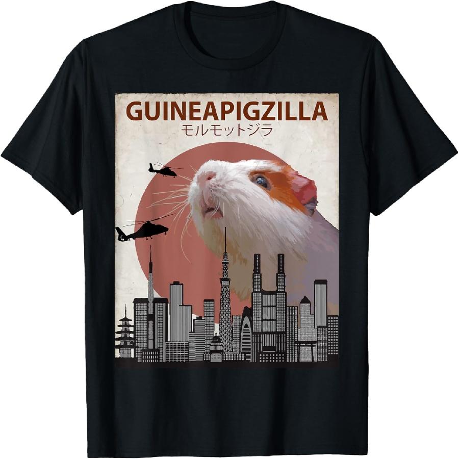 Guineapigzilla Funny Guinea Pig Gift T-Shirt S
