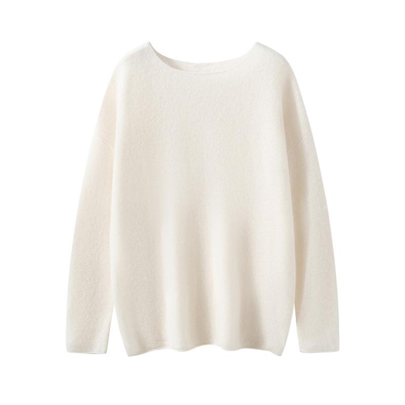 2026 Women's One-Shoulder Cashmere Sweater: Winter Warm, Loose, Slimming Solid Color Base Layer.