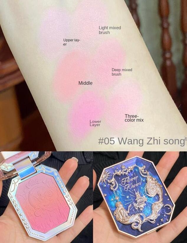 Flower Knows Gods Embossed Blush Purple Red Nude Natural Monochrome Rouge Matte Concealer Private Label Makeup Blusher