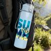1PC Summer Vibes Gradient Letter 750ml Color Plastic Sports Water Bottle Leakproof Flip Straw Lid Suitable for Sports Office Home Use