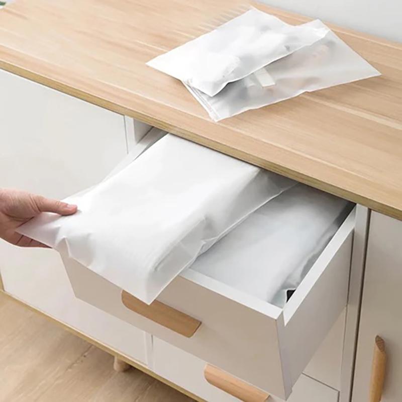 10/15 Stück Wiederverwendbare Reißverschlusstasche Pe Mattierte Transparenz Kunststoff Wasserdicht Reiseverpackung Für Kleidung Unterwäsche Klassifiziert