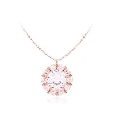 14K Round Crystal Necklace Na0199
