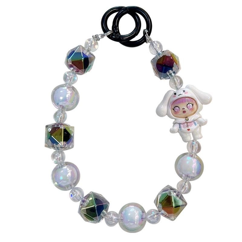 "Adorable Beaded Keychain for Girls - Perfect for Phones, Backpacks, and Car Keys - Charming Gift Idea"