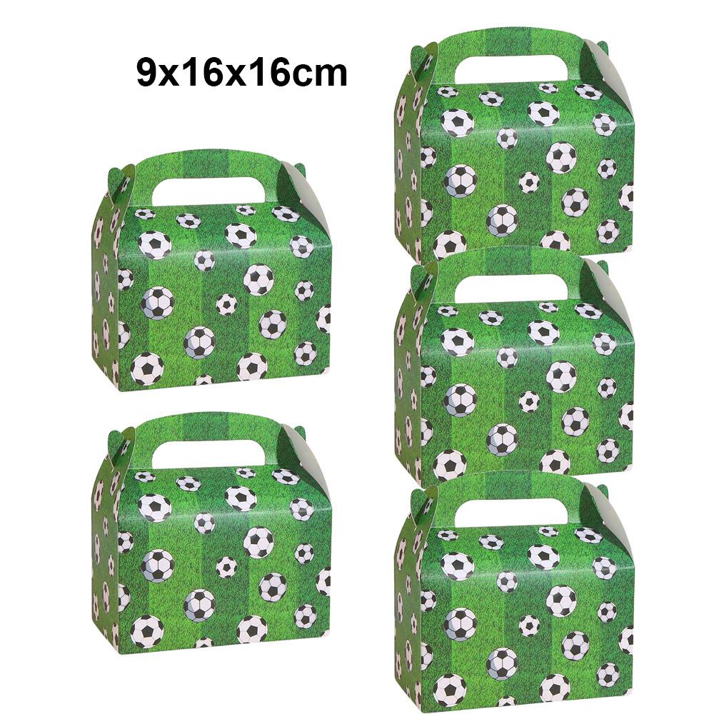5/10/15Pcs Soccer Party Treat Boxes Soccer Cardboard Candy Cookies Gift Paper Box Soccer Theme Birthday Party Football Favors